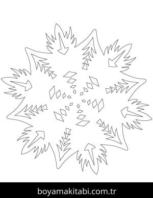 Kar Tanesi boyama sayfası – eğlenceli etkinlik, el becerilerini geliştirir