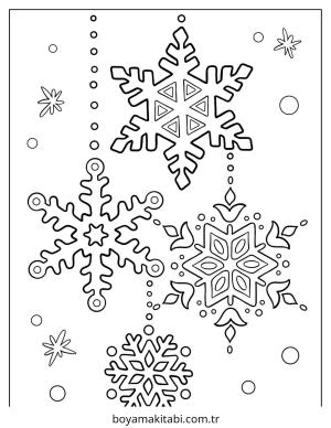 Kar Tanesi boyama sayfası – PDF indir, sevimli karakter