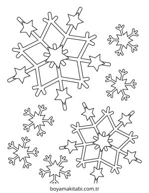 Kar Tanesi boyama sayfası – keyifli zaman, renkli çizimler