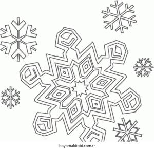 Kar Tanesi boyama sayfası – keyifli zaman, renkli çizimler