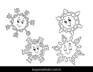 Kar Tanesi boyama sayfası – sanatsal çalışma, çocuklar için