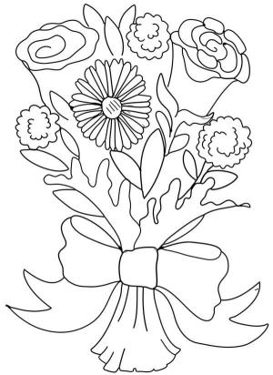 Karanfil boyama sayfası,  coloring page, Karanfil Çiçek Buketi, 