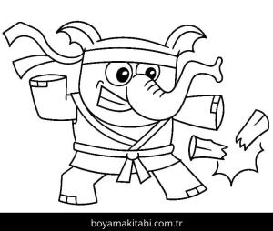 Karate boyama sayfası – renkli çizimler, okul öncesi
