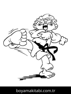 Karate boyama sayfası – renkli çizimler, okul öncesi