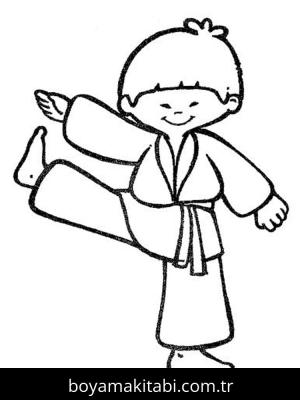 Karate boyama sayfası – yaratıcılığı geliştirir, keyifli zaman