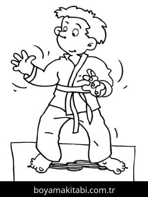 Karate boyama sayfası – el becerilerini geliştirir, boyama çalışması