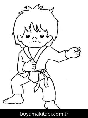 Karate boyama sayfası – PDF indir, sevimli karakter
