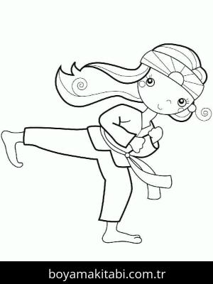 Karate boyama sayfası – eğitici aktivite, yaratıcılık