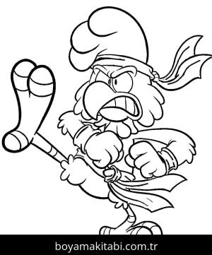 Karate boyama sayfası – PDF indir, sevimli karakter