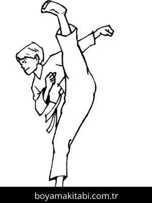 Karate boyama sayfası – keyifli zaman, renkli çizimler