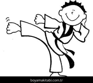 Karate boyama sayfası – yaratıcılık, eğlenceli etkinlik