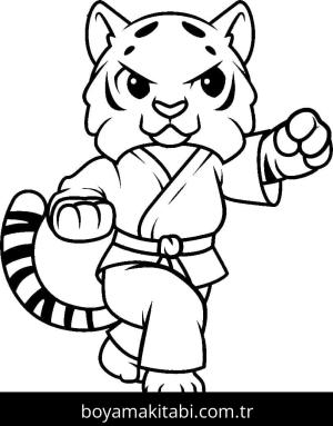 Karate boyama sayfası – eğlenceli etkinlik, el becerilerini geliştirir
