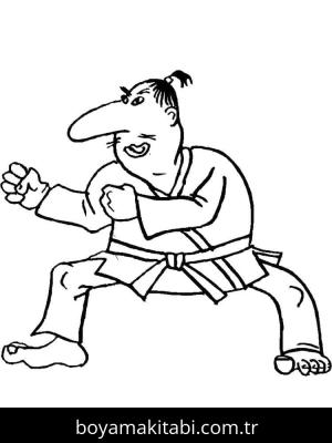 Karate boyama sayfası – yaratıcılık, eğlenceli etkinlik