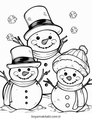 Kardan Adam boyama sayfası – sanatsal çalışma, çocuklar için