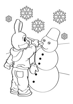 Kardan Adam boyama sayfası,  coloring page, Geriye bir havuç yapıştırmak kalıyor, ellerinizi sokun ve kardan adam hazır!, 