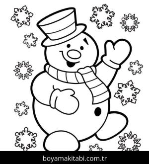 Kardan Adam boyama sayfası – basit çizim, kolay boyama