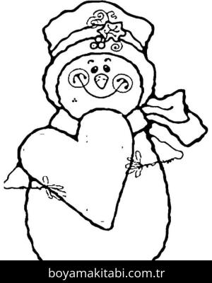 Kardan Adam boyama sayfası – keyifli zaman, renkli çizimler