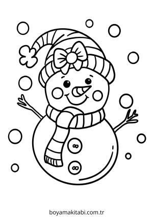 Kardan Adam boyama sayfası – çocuk aktivitesi, PDF indir