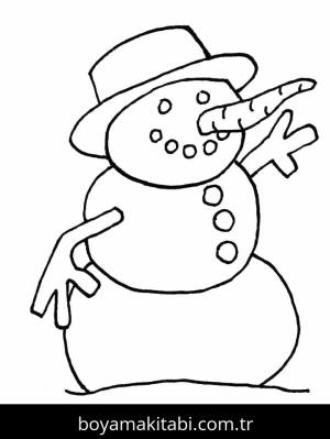 Kardan Adam boyama sayfası – boyama çalışması, yaratıcılığı geliştirir