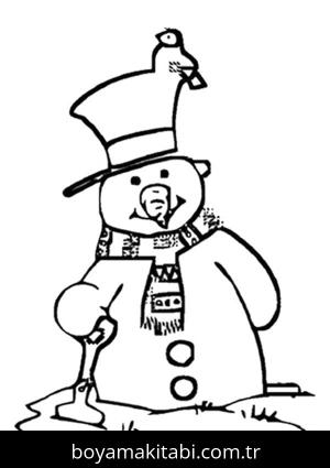 Kardan Adam boyama sayfası – kolay boyama, eğitici aktivite