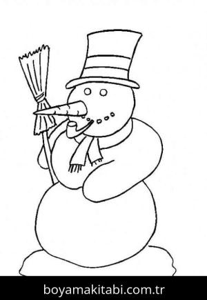 Kardan Adam boyama sayfası – PDF indir, sevimli karakter