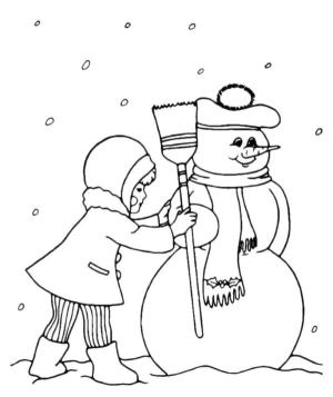 Kardan Adam boyama sayfası,  coloring page, Bir kardan adamla dostluk, 