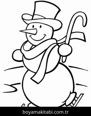 Kardan Adam boyama sayfası – ücretsiz yazdır, boyama etkinliği