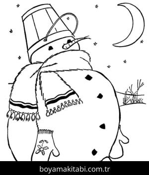 Kardan Adam boyama sayfası – sanatsal çalışma, çocuklar için