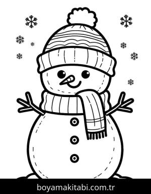 Kardan Adam boyama sayfası – sevimli karakter, sanatsal çalışma