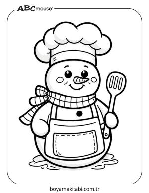 Kardan Adam boyama sayfası – çocuklar için, çizgi film temalı