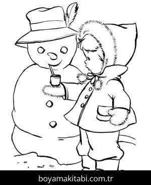 Kardan Adam boyama sayfası – yaratıcılık, eğlenceli etkinlik