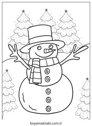 Kardan Adam boyama sayfası – boyama çalışması, yaratıcılığı geliştirir