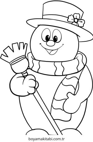 Kardan Adam boyama sayfası – basit çizim, kolay boyama