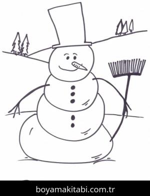 Kardan Adam boyama sayfası – çocuklar için, çizgi film temalı