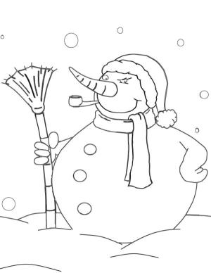 Kardan Adam boyama sayfası,  coloring page, Korkunç kardan adam, 