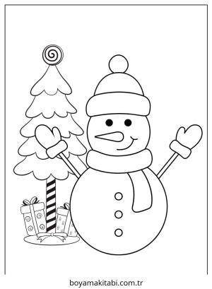 Kardan Adam boyama sayfası – boyama çalışması, yaratıcılığı geliştirir