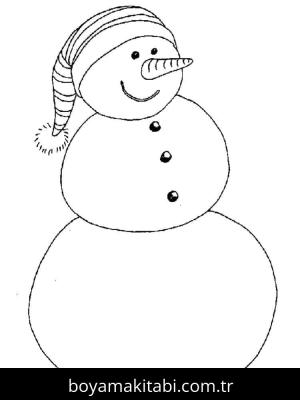 Kardan Adam boyama sayfası – çizgi film temalı, basit çizim