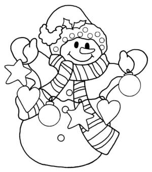 Kardan Adam boyama sayfası,  coloring page, Noel kardan adamı., 