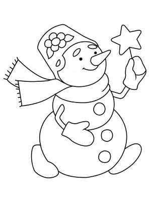 Kardan Adam boyama sayfası,  coloring page, Bir yıldız yakaladım!, 