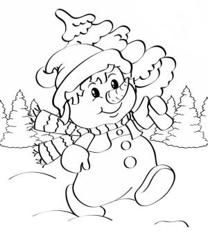 Kardan Adam boyama sayfası,  coloring page, Mutlu Noeller ağacı, 