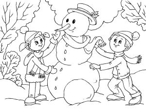 Kardan Adam boyama sayfası,  coloring page, Kardan Adam İnşa Etmek, 