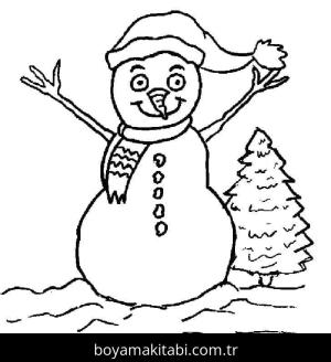 Kardan Adam boyama sayfası – çocuk aktivitesi, PDF indir