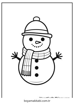 Kardan Adam boyama sayfası – evde etkinlik, ücretsiz yazdır