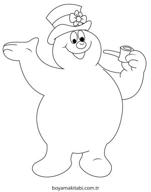 Kardan Adam boyama sayfası – keyifli zaman, renkli çizimler