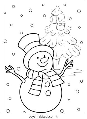 Kardan Adam boyama sayfası – kolay boyama, eğitici aktivite