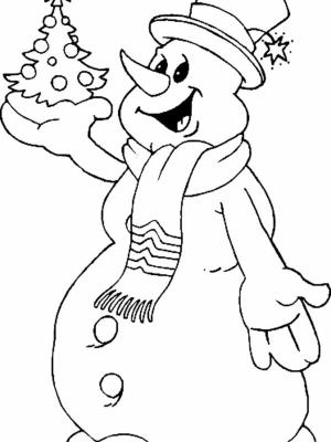 Kardan Adam boyama sayfası,  coloring page, Güzel bir Noel ağacı süslediniz mi, 