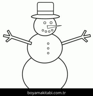 Kardan Adam boyama sayfası – evde etkinlik, ücretsiz yazdır