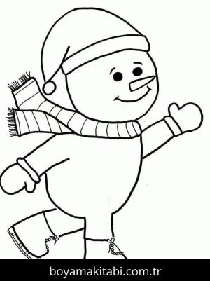 Kardan Adam boyama sayfası – eğlenceli etkinlik, el becerilerini geliştirir