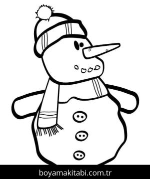 Kardan Adam boyama sayfası – el becerilerini geliştirir, boyama çalışması