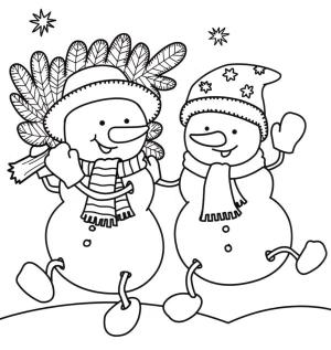 Kardan Adam boyama sayfası,  coloring page, Ağacı süslemek için daha hızlı koşun!, 